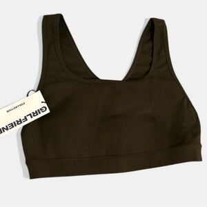 Girlfriend Collective Compressive Sport Bra XXL Dark Olive Minimal Scoop Neck